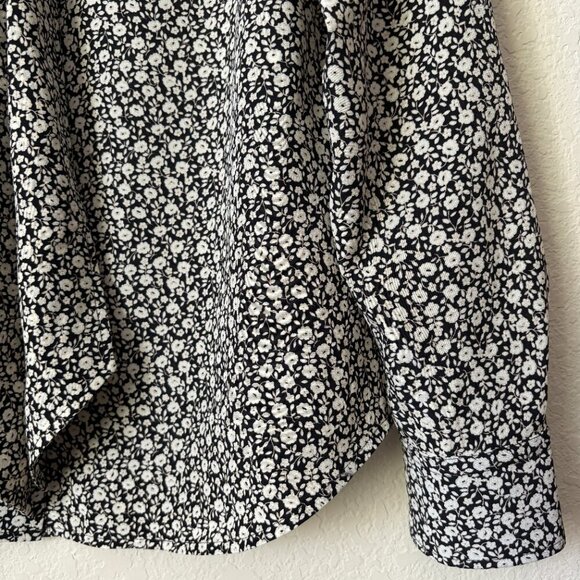 Tory Burch Silk Ditsy Boho Floral-print Bow Tie Neck Blouse Long Sleeve Top - Picture 9 of 15
